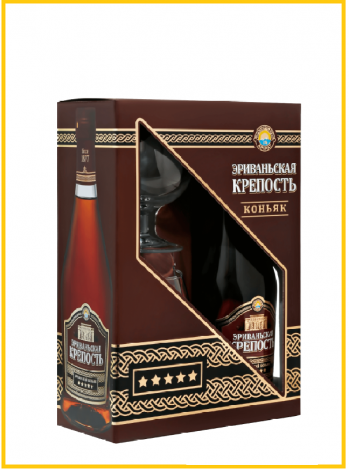Купить Коньяк Эриваньская крепость 5* 0,5л. 40% (п/у с двумя бокалами) Армения в алкомаркете Изобилие вин